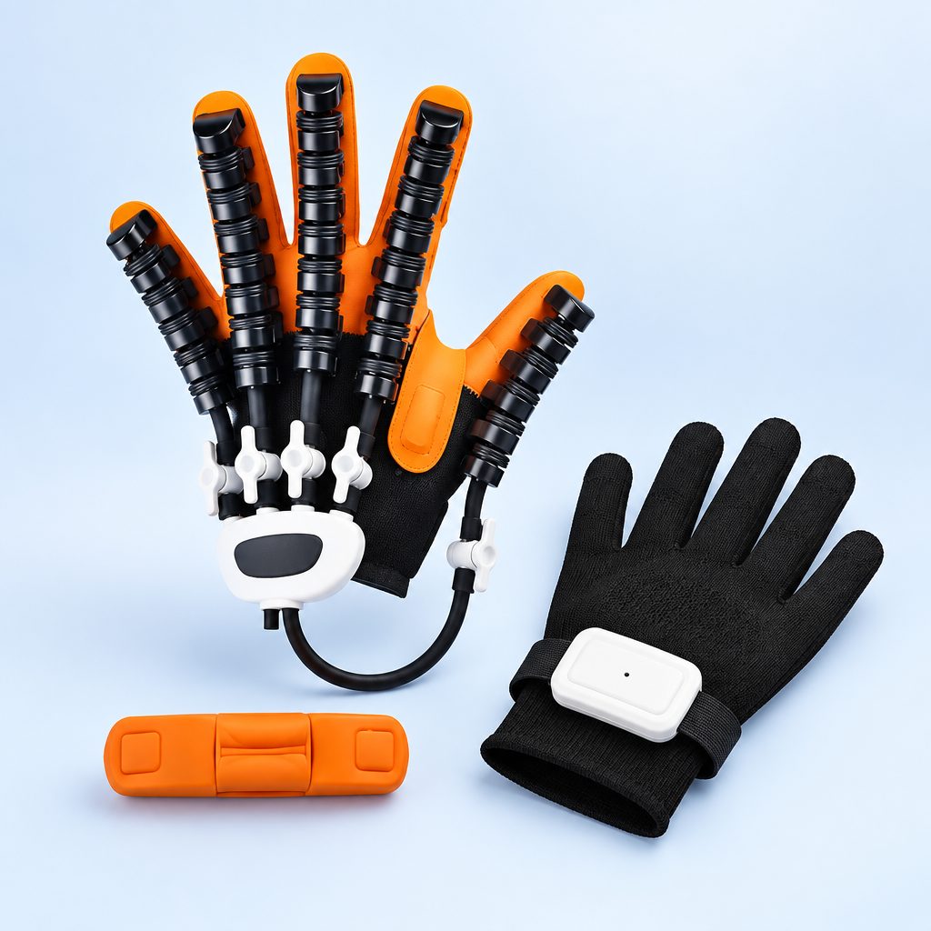 The Mirra rehab glove kit: air-powered glove, sensor glove and control unit
